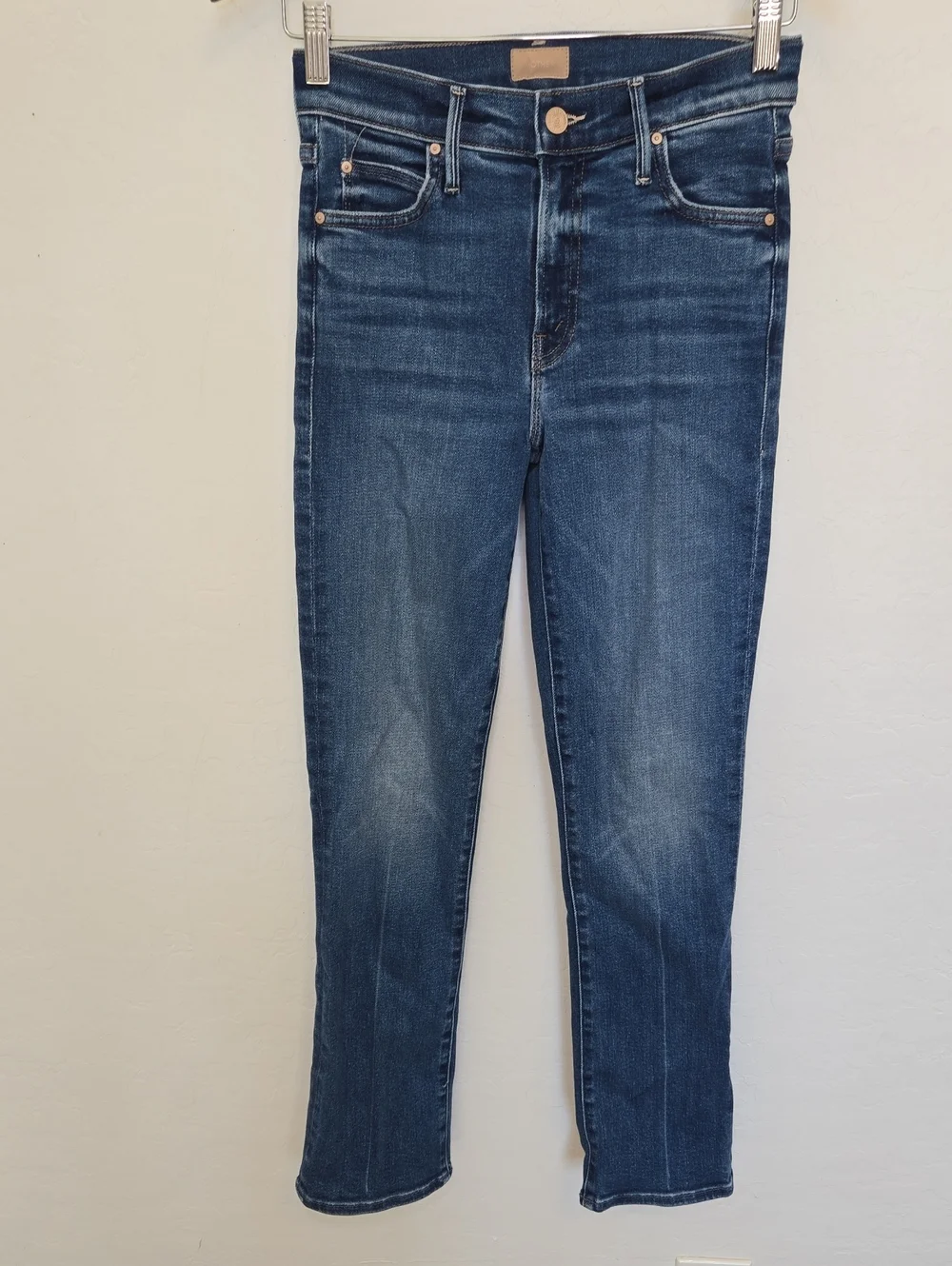 MOTHER The Rascal Hover Jeans Opposites Attract High Waist Straight Leg Size 25